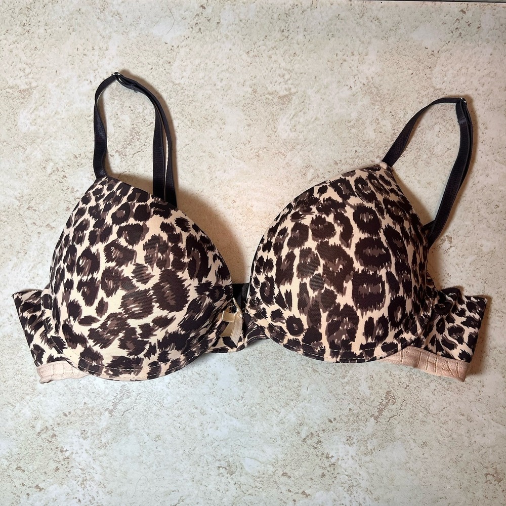 Thalia Sodi Intimates Bra 36C Underwire Animal Cheetah Print Tan T-Shirt Bra